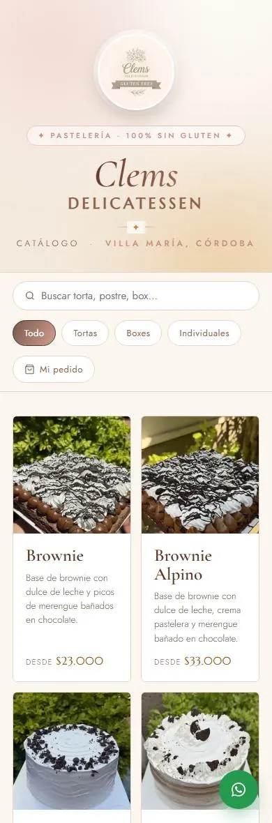 El catálogo abierto en un celular